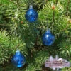 Set Of 3 Cobalt Blue Glass Balls -Gift Sales Shop 3 Cobalt Blue Glass Balls Mini L