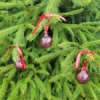 Cranberry Red Glass Ornament Balls 3 Set 2 Cranberry Red Glass Ornament Balls 3 Set -Gift Sales Shop 3 Cranberry Red Glass Balls Mini L