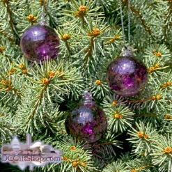 Set Of 3 Purple Haze Glass Balls
