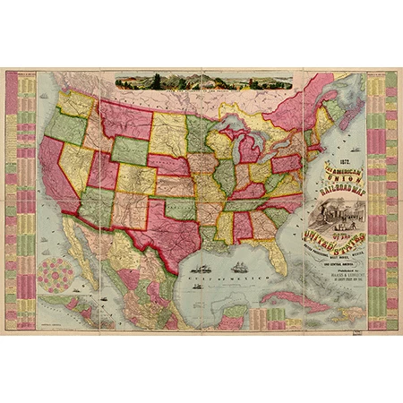 1872 American Union Map Of United States 3 1872 American Union Map Of United States