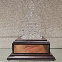 Crystal US Capitol Dome On Engraved Walnut Base