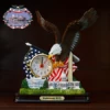 Great Eagle American Flag Clock 1 Great Eagle American Flag Clock -Gift Sales Shop Great Eagle American Flag Clock L