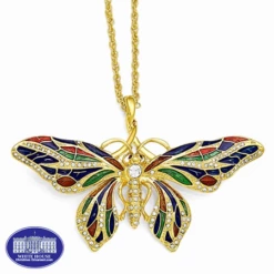 Kennedy Butterfly 24 K Necklace And Butterfly Pendant