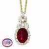 Kennedy Gold-Plated Red CZ 18in Necklace -Gift Sales Shop Kennedy Gold Plated Red CZ 18in Necklace L