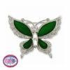 Kennedy Silver Swarovski Crystal Butterfly Pin 1 Kennedy Silver Swarovski Crystal Butterfly Pin -Gift Sales Shop Kennedy Silver Tone Swarovski Crystal Simulated Jade Butterfly Pin L