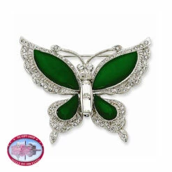 Kennedy Silver Swarovski Crystal Butterfly Pin