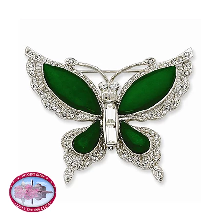 Kennedy Silver Swarovski Crystal Butterfly Pin 3 Kennedy Silver Swarovski Crystal Butterfly Pin