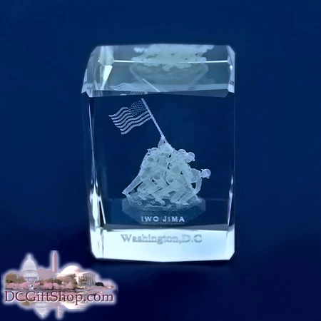 Marine Corps War Memorial Glass Paperweight 3 Marine Corps War Memorial Glass Paperweight