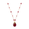 Red Siam Faceted Briolette Pendant Necklace -Gift Sales Shop Red Siam Faceted Briolette Pendant Necklace L