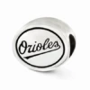 Sterling Silver Antiqued Baltimore Orioles MLB Bead 2 Sterling Silver Antiqued Baltimore Orioles MLB Bead -Gift Sales Shop Sterling Silver Antiqued Baltimore Orioles MLB Bead L
