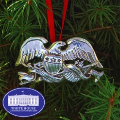 Sterling Silver Eagle Flag Ornament