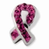 Sterling Silver Pink Crystal Awareness Ribbon Bead -Gift Sales Shop Sterling Silver Pink Crystal Awareness Ribbon Bead L