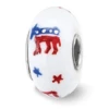 Sterling Silver Reflections Hand Painted Patriotic Democrat Glass Bead -Gift Sales Shop Sterling Silver Reflections Hand Painted Patriotic Democrat Glass Bead L