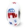 Sterling Silver Reflections Hand Painted Patriotic Republican Glass Bead -Gift Sales Shop Sterling Silver Reflections Hand Painted Patriotic Republican Glass Bead L