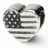 Sterling Silver Reflections Heart Flag Bead 1 Sterling Silver Reflections Heart Flag Bead -Gift Sales Shop Sterling Silver Reflections Heart Flag Bead L