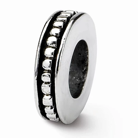 Sterling Silver Reflections Notched Spacer Bead 3 Sterling Silver Reflections Notched Spacer Bead