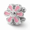 Sterling Silver Reflections Pink Flower W/Swarovski Elements Bead 1 Sterling Silver Reflections Pink Flower W/Swarovski Elements Bead -Gift Sales Shop Sterling Silver Reflections Pink Flower with Swarovski Elements Bead L