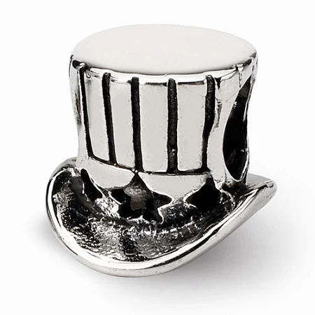 Sterling Silver Reflections Uncle Sam Tophat Bead 3 Sterling Silver Reflections Uncle Sam Tophat Bead