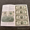 Uncut US Currency Two Dollar Sheet -Gift Sales Shop Two Dollar Currency Sheet L