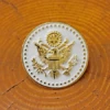 White And Gold Great Seal Lapel Pin
